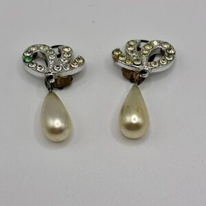 Elegant Silver and Cream Drop Earrings